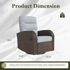 Oversized Wicker Outdoor Swivel Glider Recliner - Image 2