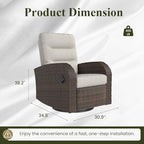 Oversized Wicker Outdoor Swivel Glider Recliner - Image 2