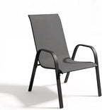 Stackable Patio Chairs Set of 1/2/4, Heavy Duty Metal Frame & Teslin Fabric by Unknown