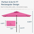 6.5 x 10ft Rectangular Patio Umbrella - Image 3