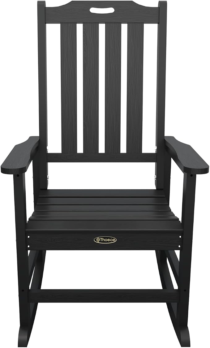 THOEOE Outdoor Rocking Chairs Set of 4, Oversized Patio Rocking Chair | HDPE - Image 8