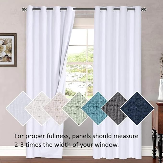 H.VERSAILTEX Linen Blackout Curtains 96 Inches Long, 100% Absolutely Blackout - Image 9
