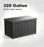 320 Gallon Large Outdoor Storage Box Waterproof, UV Resistant Resin Deck Box - Image 2