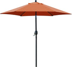 Sunnyglade 7.5' Patio Umbrella Outdoor Table Umbrella Tilt Crank Orange | by Sunnyglade