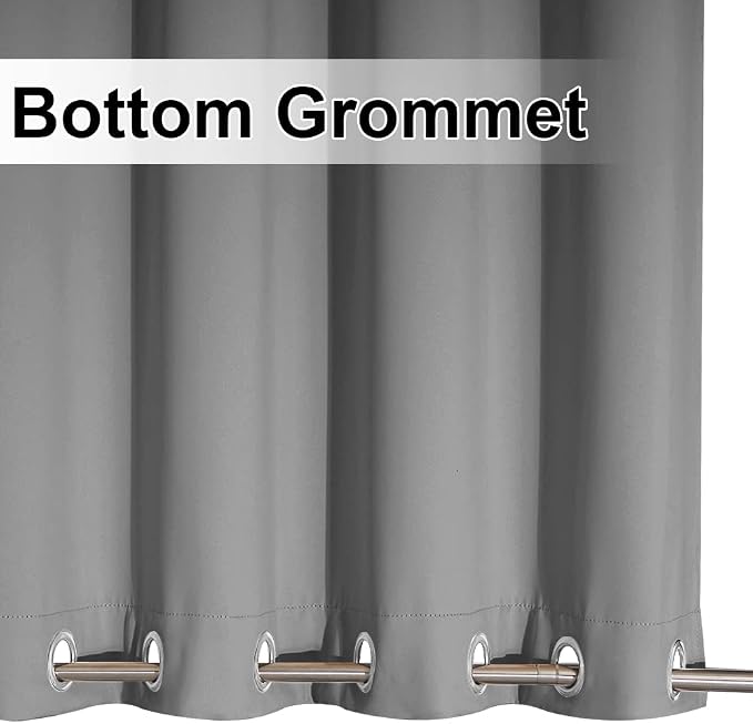 NICETOWN 2 Panels Sliver Grey Blackout Outdoor Curtains - Image 7