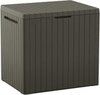 Keter City 30 Gal Outdoor Storage Box and Patio Side Table | Taupe, Weatherproof by Unknown