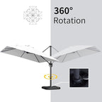 PURPLE LEAF Patio Cantilever Umbrella 10' x 13' Large Space - Image 6