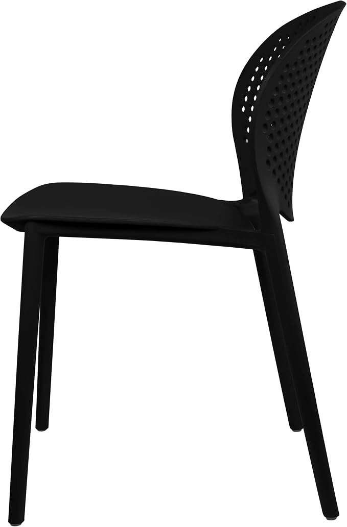 2xhome Set of 4 Patio Dining Chairs | Modern Stackable Outdoor Pool Side Chair - Image 9