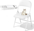 4 Pack Padded Folding Chairs, Portable Metal Foldable Chairs by HomePage