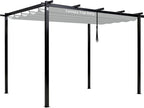 Mrsenloi 10 x 10 Pergola Shade Cover Replacement, Top Only, Retractable Sun by Mrsenloi