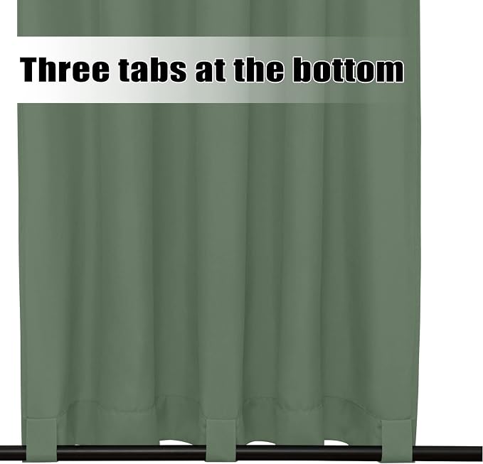 Easy-Going Outdoor Curtains for Patio 1 Panel, 54x84 inch, Sage Green | - Image 4