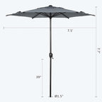Abba Patio 7.5FT Lyon Outdoor Patio Umbrella Outdoor Table Umbrella - Image 7