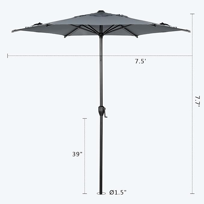 Abba Patio 7.5FT Lyon Outdoor Patio Umbrella Outdoor Table Umbrella - Image 7