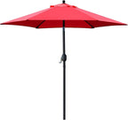 Sunnyglade 7.5' Patio Umbrella Outdoor Table Umbrella Tilt Crank Red | Market by Sunnyglade