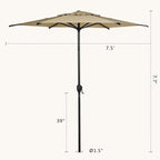 Abba Patio 7.5FT Lyon Outdoor Patio Umbrella Outdoor Table Umbrella - Image 7