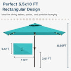 6.5 x 10ft Rectangular Patio Umbrella - Image 3