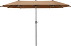13 ft Large Double-Sided Patio Umbrella, Outdoor Umbrella, Tawny | HERA'S by HERASPALACE