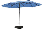 Aoxun 15ft Patio Umbrella with Base & Solar LED Lights, Outdoor Double-Sided - Image 9