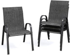 Patio Dining Chairs Set of 4, Outdoor High Stacking Chairs by VonzoyHome