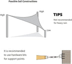 AsterOutdoor Sun Shade Sail Triangle 12' x 12' x 17' UV Block Canopy - Image 7