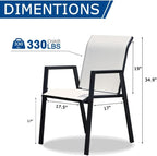 Outdoor Patio Chairs Set of 6, Oyster Beige Stackable Outdoor Chairs, - Image 6