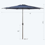 Abba Patio 9FT Lyon Outdoor Patio Umbrella Outdoor Table Umbrella - Image 3