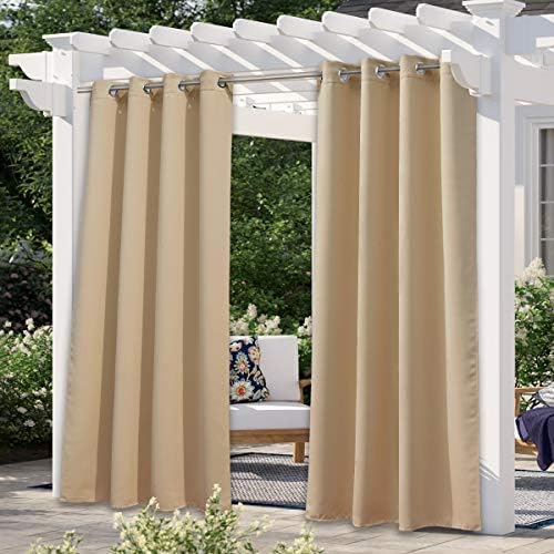 NICETOWN Patio Blinds Outdoor Waterproof Curtain, Rustproof Stainless Steel by NICETOWN