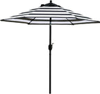 Sunnyglade 7.5' Patio Umbrella Outdoor Tilt Umbrella Black and White Stripe | by Sunnyglade