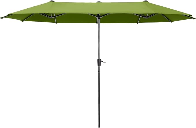 13 ft Large Double-Sided Patio Umbrella, Outdoor Umbrella, Lime | HERA'S PALACE by HERASPALACE