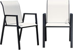 Outdoor Patio Chairs Set of 2, Oyster Beige Stackable Outdoor Chairs, - Image 8