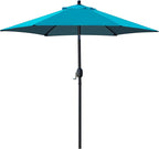 Sunnyglade 7.5' Patio Umbrella Outdoor Table Umbrella Tilt Crank Teal Blue | by Sunnyglade