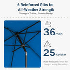 6.5' x 10' Rectangular Patio Umbrella Large Outdoor Market Umbrella w/UV - Image 4