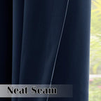 Outdoor Curtains Extra Wide W100 x L84 Inch Navy Blue, 1 Panel | Patio - Image 7