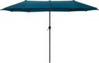 13 ft Large Double-Sided Patio Umbrella, Outdoor Umbrella, Cerulean | HERA'S by HERASPALACE