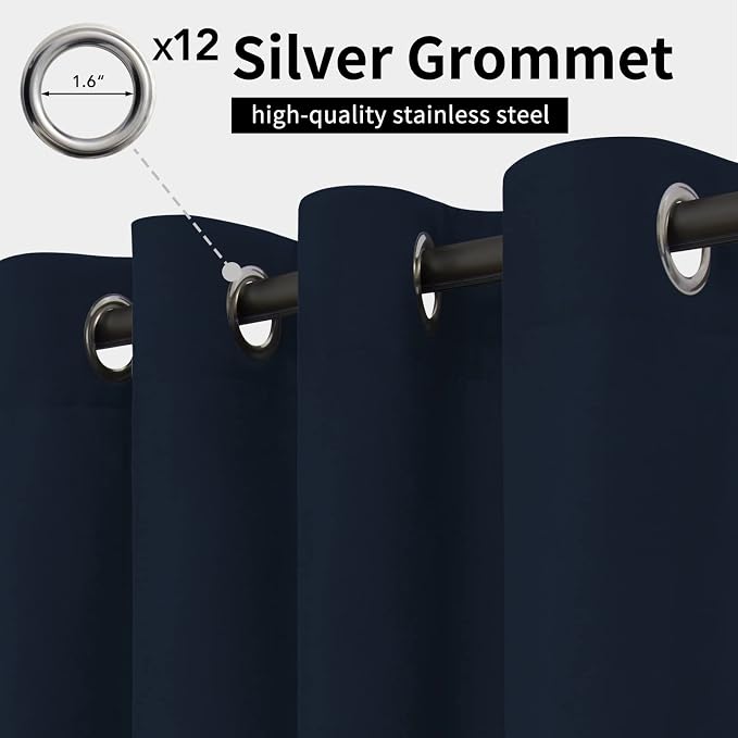 Easy-Going Outdoor Curtains for Patio 1 Panel, 110x84 inch, Weatherproof - Image 2