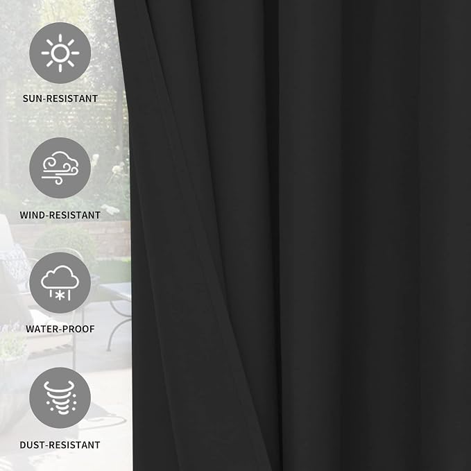 Easy-Going 100% Waterproof Outdoor Curtains 54x84 inch, Gazebo and Pergola 2 - Image 5