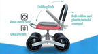 Garden Stool with Wheels, 360° Rotating Rolling, Adjustable Seat Height - Image 4