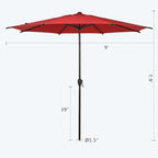 Abba Patio 9FT Lyon Outdoor Patio Umbrella Outdoor Table Umbrella - Image 3