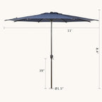 Abba Patio 11FT Lyon Outdoor Patio Umbrella Outdoor Table Umbrella - Image 7