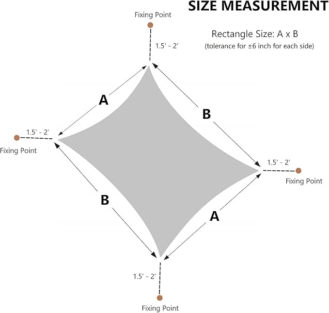 AsterOutdoor Sun Shade Sail Rectangle 16' x 20' UV Block Canopy - Image 4