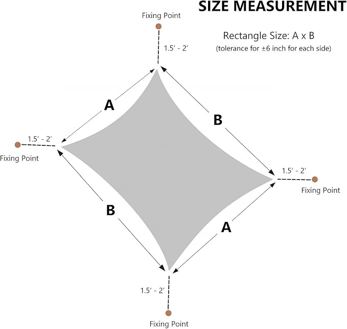 AsterOutdoor Sun Shade Sail Rectangle 6' x 10' UV Block Canopy - Image 4