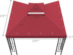 Sumfaller 10x10 FT Gazebo Replacement Canopy Top Cover | Double Tiered Canopy - Image 6