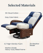 Resort-Grade Recliners Patio Furniture, 6.2" Ultra Thick Cushions | Heavy Duty - Image 7