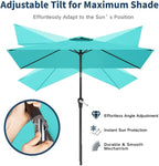 6.5' x 10' Rectangular Patio Umbrella Large Outdoor Market Umbrella w/UV - Image 3
