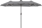 13 ft Patio Umbrella with 120 LED Solar Lights Outdoor Umbrella, 8 Colors by HERASPALACE