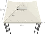 Sumfaller 10x10 FT Gazebo Replacement Canopy Top Cover | Double Tiered Canopy - Image 6