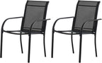 Outdoor Dining Chairs Set of 2, Stackable Patio Chair - Image 7