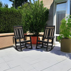 LUE BONA Outdoor Rocking Chairs Set of 2, Weather Resistant Poly Plastic Rocker - Image 5