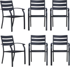 Patio Dining Chairs Set of 6, Metal Patio Furniture Set - Image 9