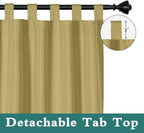 LORDTEX Indoor/Outdoor Curtains Waterproof Tab Top Patio Curtains | Sun - Image 3